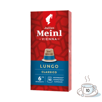 Julius Meinl Inspresso Lungo Classico 4, Nespresso-kompatibel, kompostierbar, 10 Kaffeekapseln